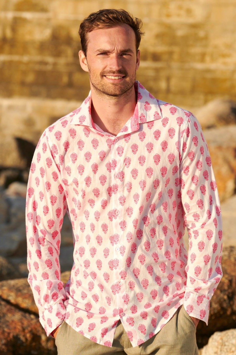 Men Aspiga Shirts | Men'S Printed Cotton Shirt