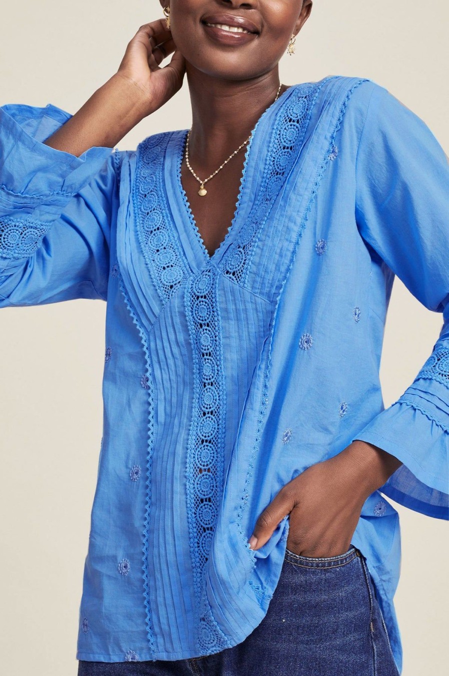 Womenm Aspiga Tops | Valentina Embroidered Blouse