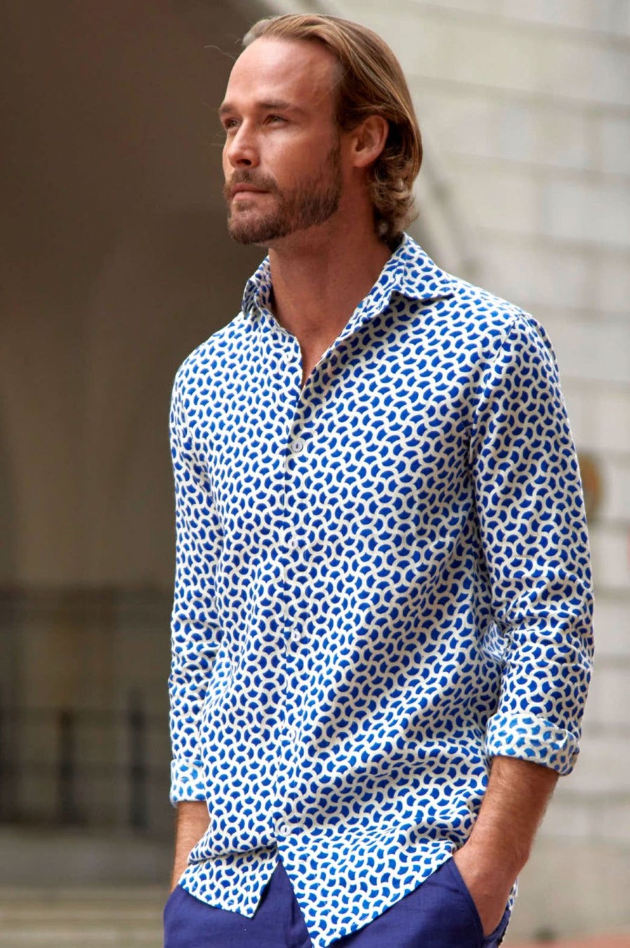 Men Aspiga Shirts | Men'S Printed Linen Shirt