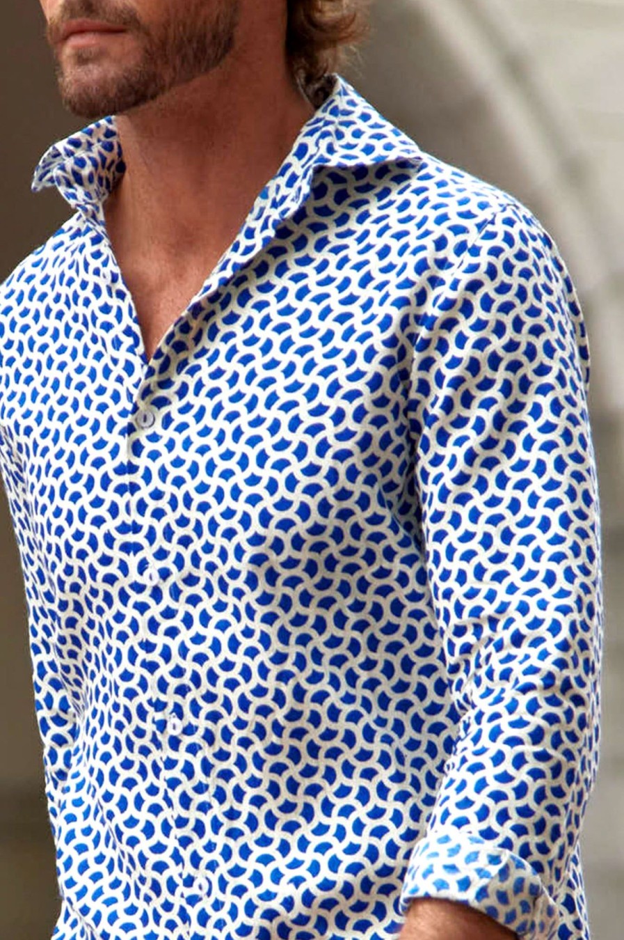 Men Aspiga Shirts | Men'S Printed Linen Shirt