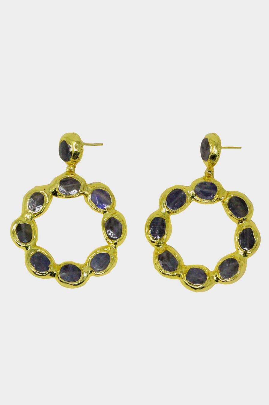 Jewellery Aspiga | Jewelled Stud Hoop Earrings