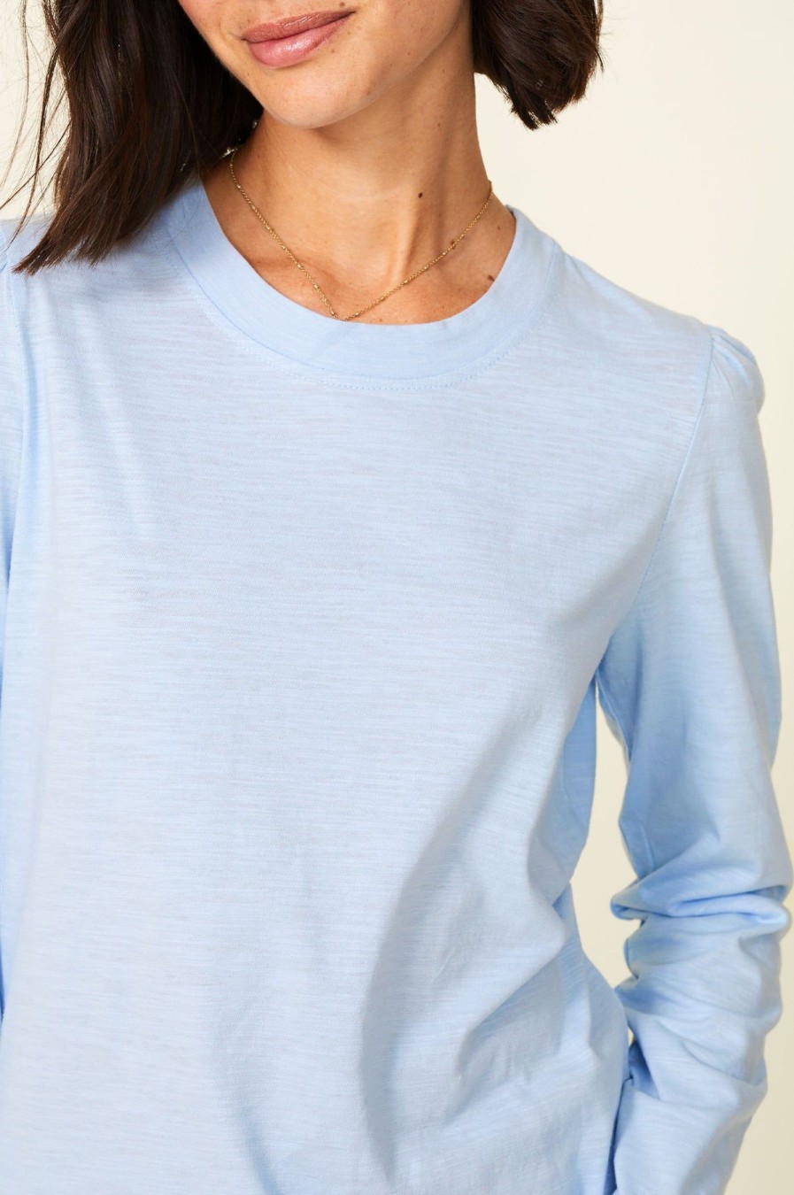 Womenm Aspiga Tops | Long Sleeve Puff Shoulder T-Shirt