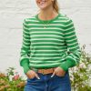 Womenm Aspiga Knitwear | Striped Crew Neck Merino Jumper