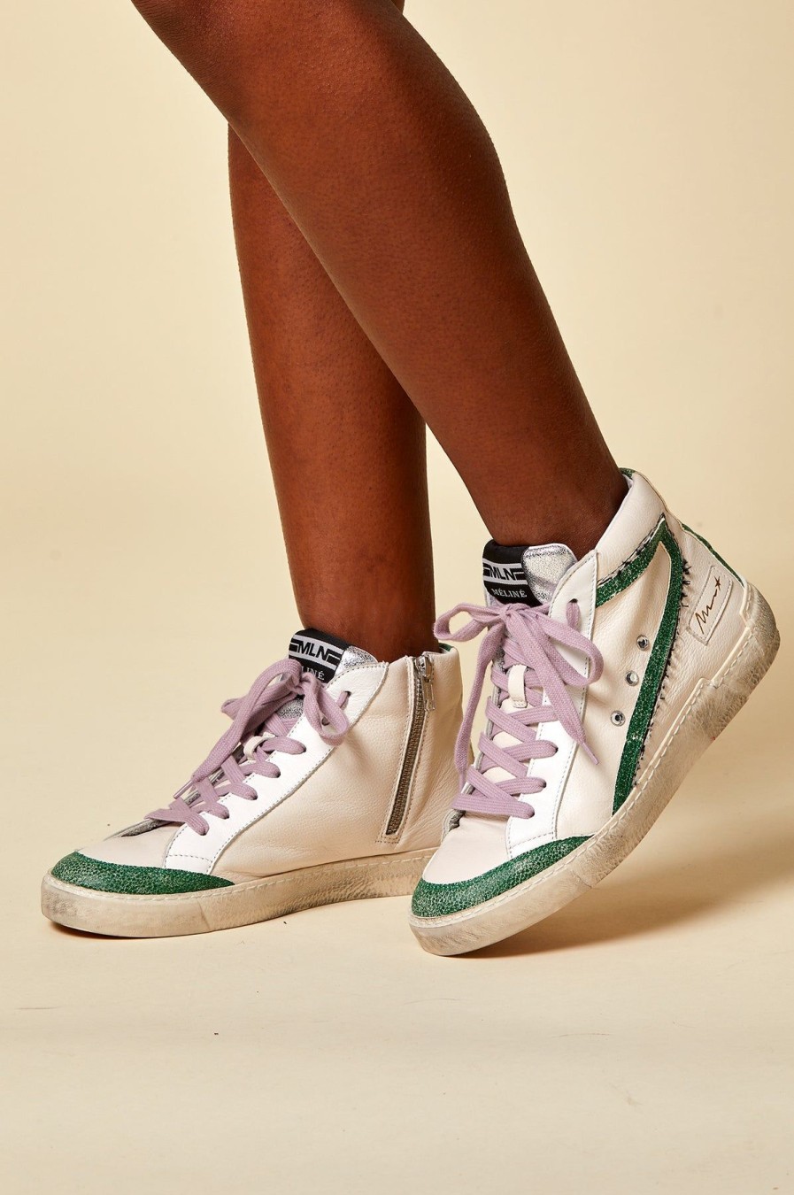 Womenm Aspiga Trainers | Stitch Detail High Top Trainers