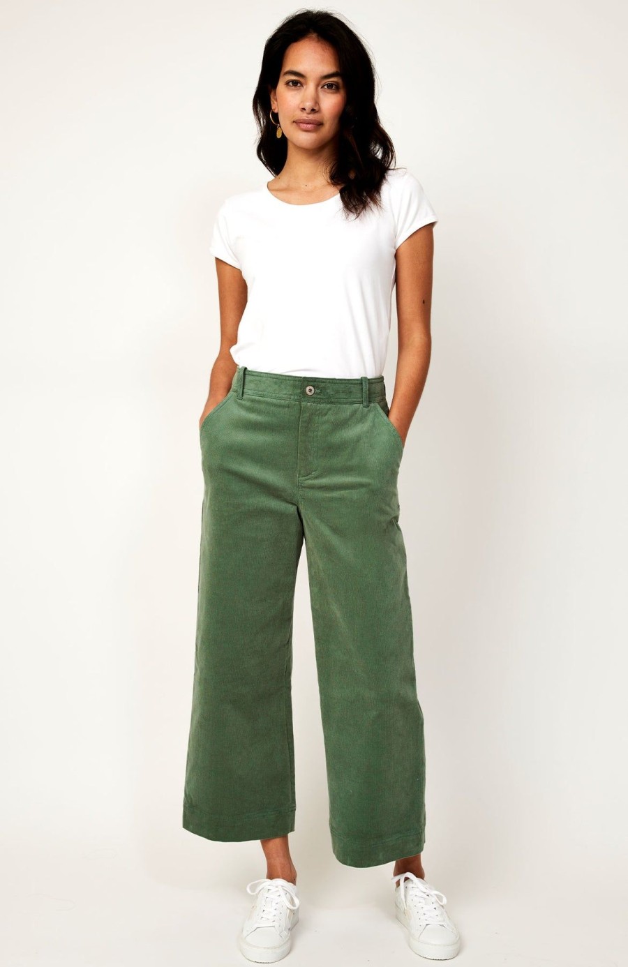 Womenm Aspiga Trousers | Eden Corduroy Wide Leg Cropped Trousers