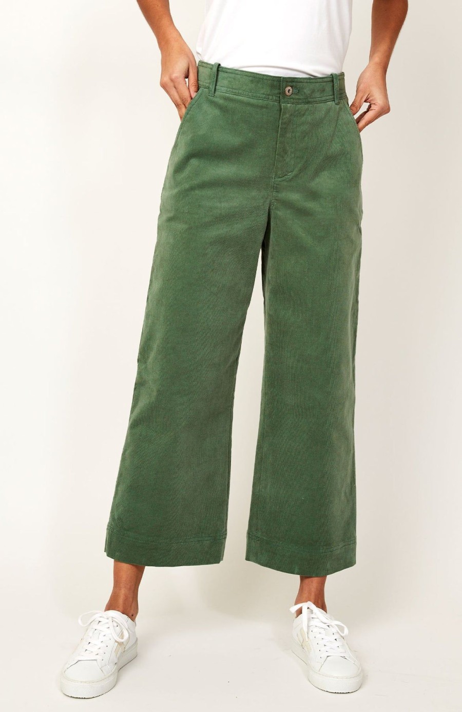 Womenm Aspiga Trousers | Eden Corduroy Wide Leg Cropped Trousers