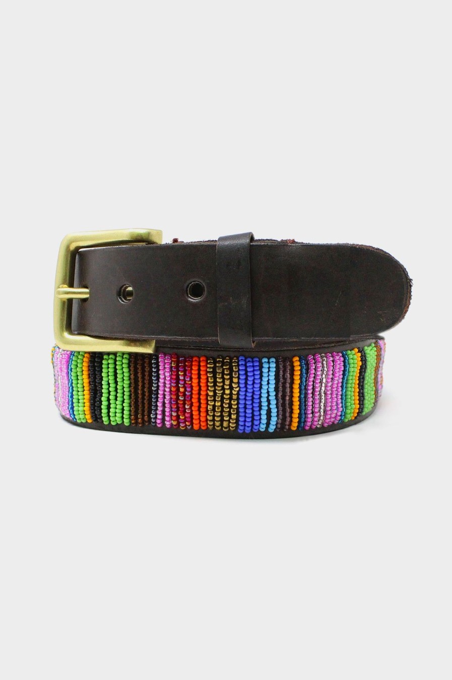 Accessories Aspiga | Vertical Full Beaded Leather Belt