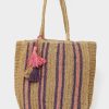 Accessories Aspiga | Raffia Striped Tote Bag