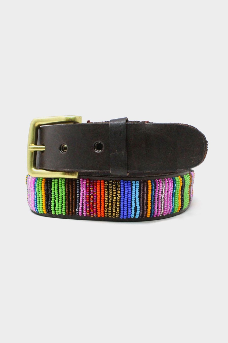 Accessories Aspiga | Vertical Full Beaded Leather Belt