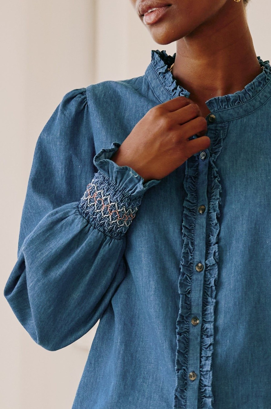 Womenm Aspiga Tops | Kylie Denim Blouse