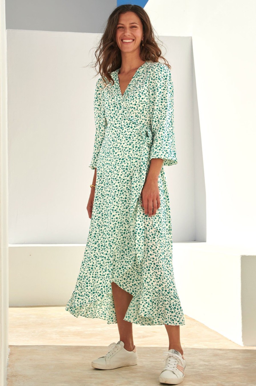 Womenm Aspiga Dresses | Demi Long Sleeve Wrap Dress