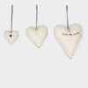 Accessories Aspiga | Set Of 3 Christmas Embroidered Heart Decorations