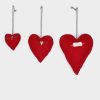 Accessories Aspiga | Set Of 3 Christmas Embroidered Heart Decorations