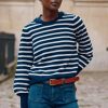 Womenm Aspiga Knitwear | Striped Crew Neck Merino Jumper