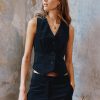 Womenm Aspiga Tops | Cotton Stretch Velvet Waistcoat