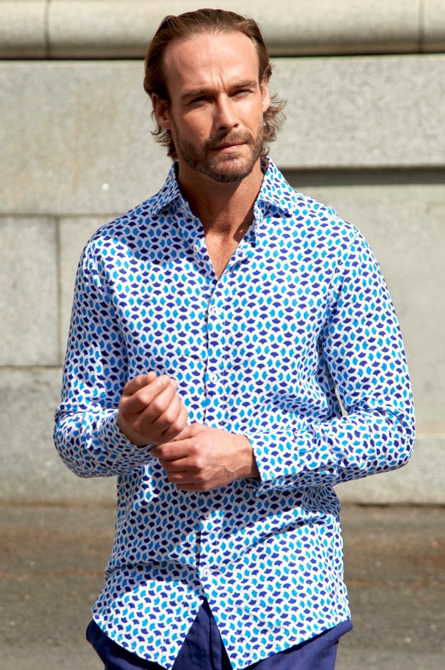 Men Aspiga Shirts | Men'S Printed Linen Shirt