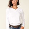 Womenm Aspiga Tops | Long Sleeve Puff Shoulder T-Shirt