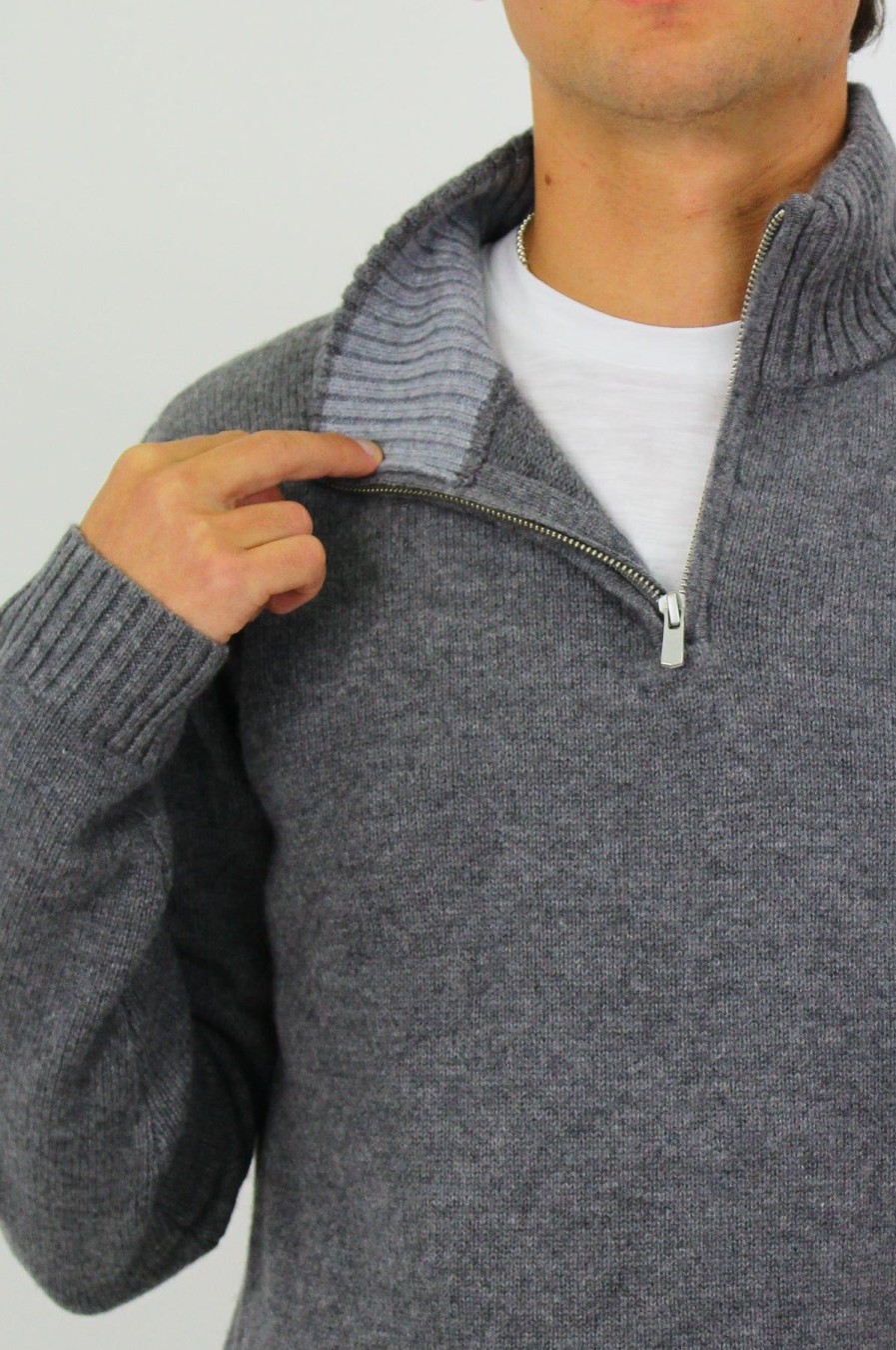 Men Aspiga Knitwear | Men'S Quarter Zip Jumper