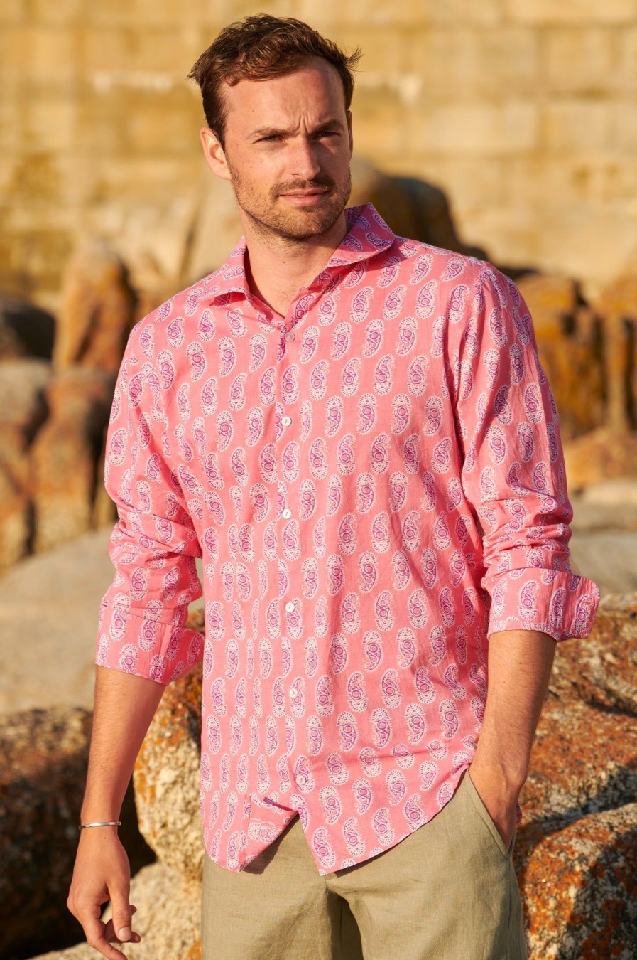 Men Aspiga Shirts | Men'S Printed Cotton Shirt