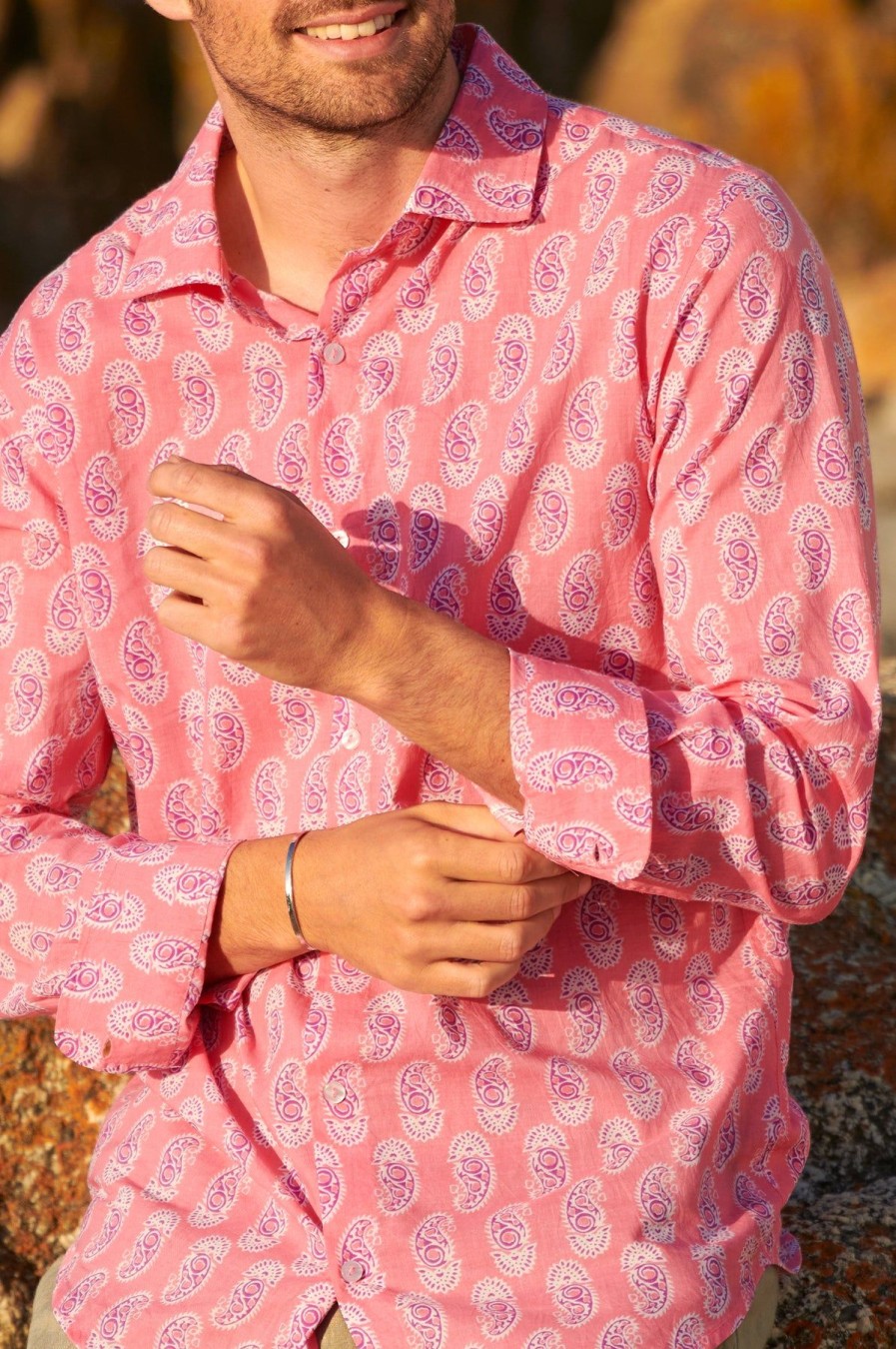 Men Aspiga Shirts | Men'S Printed Cotton Shirt