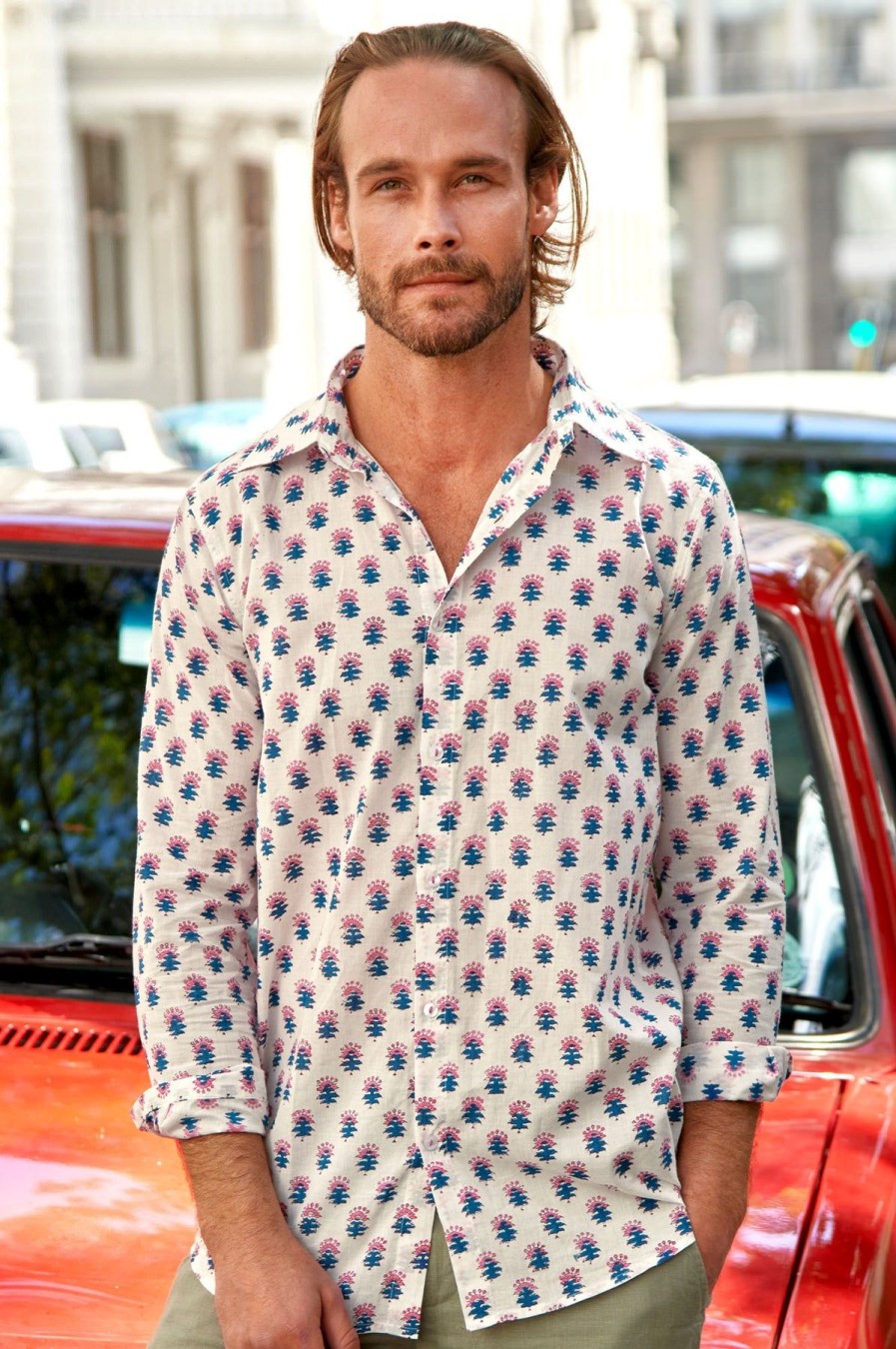 Men Aspiga Shirts | Men'S Printed Cotton Shirt