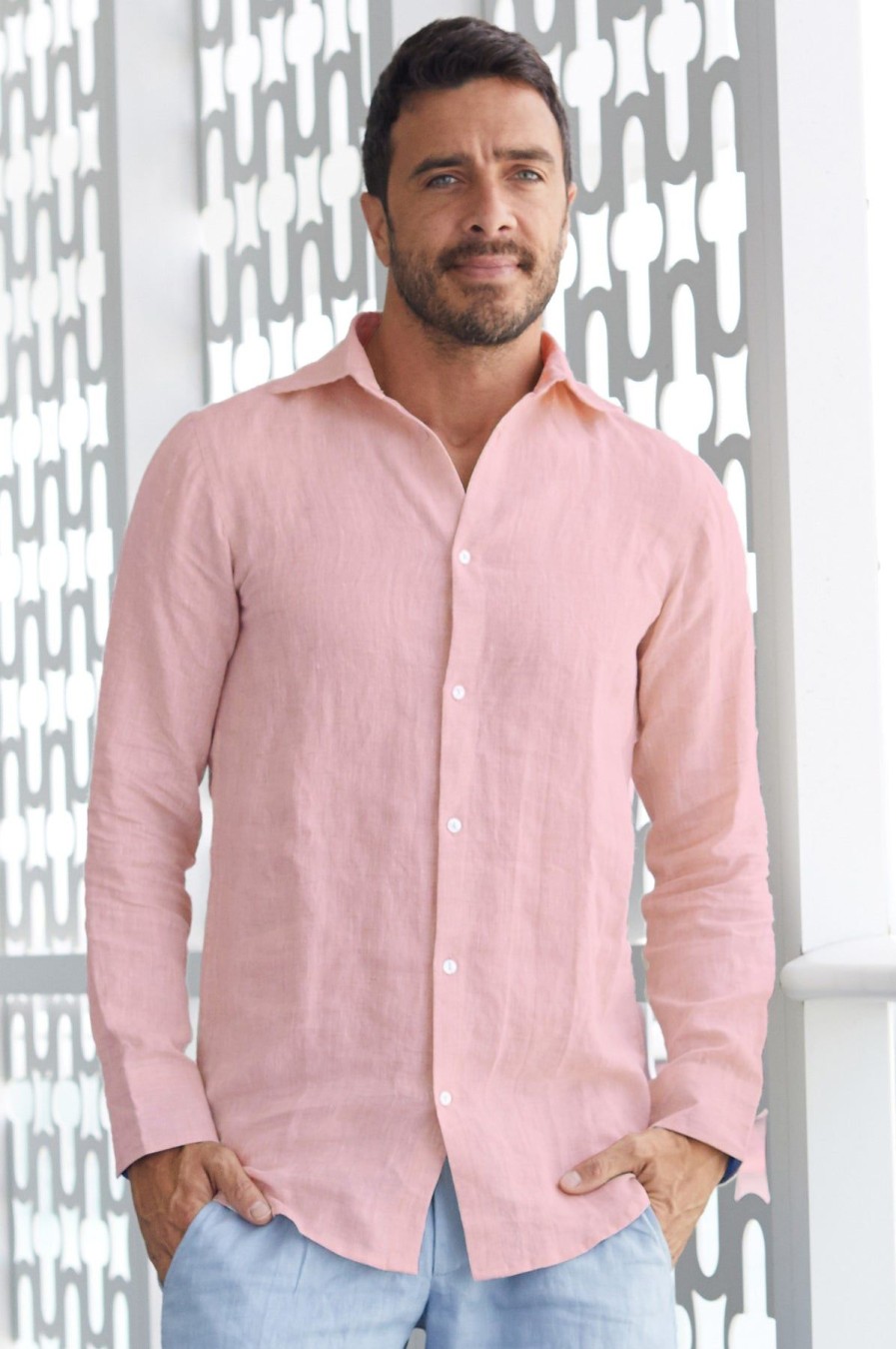 Men Aspiga Shirts | Men'S Holiday Linen Shirt