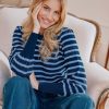 Womenm Aspiga Knitwear | Striped Crew Neck Merino Jumper