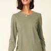 Womenm Aspiga Tops | Long Sleeve Puff Shoulder T-Shirt