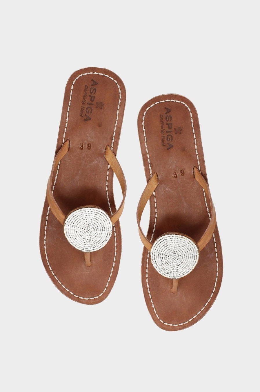 Womenm Aspiga Kenyan Sandals | Disc Leather Sandals