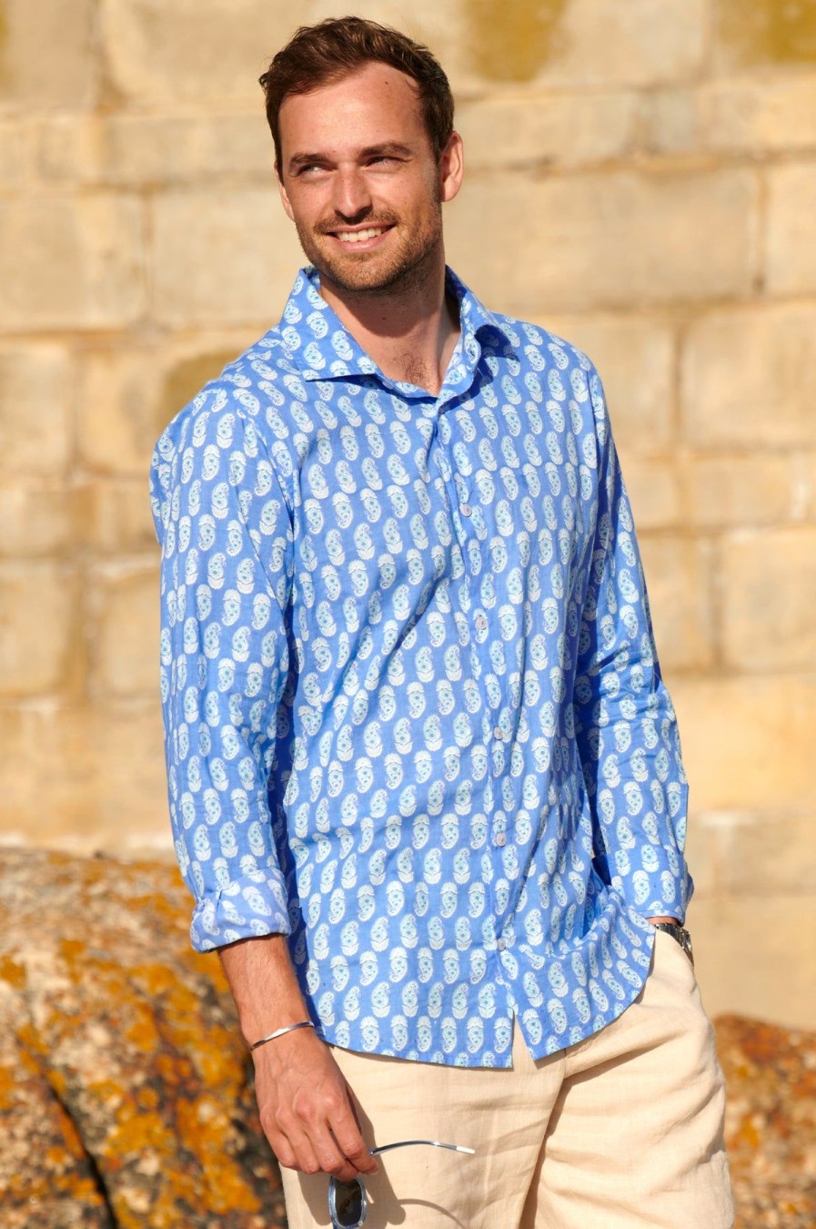 Men Aspiga Shirts | Men'S Printed Cotton Shirt