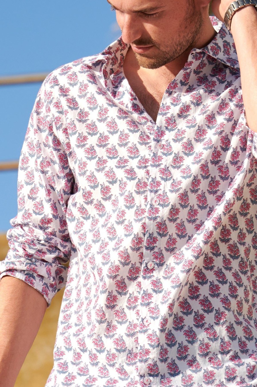 Men Aspiga Shirts | Men'S Printed Cotton Shirt