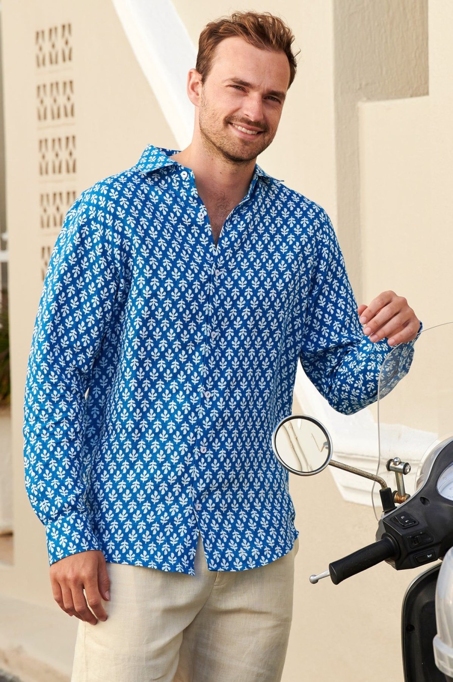 Men Aspiga Shirts | Men'S Printed Linen Shirt