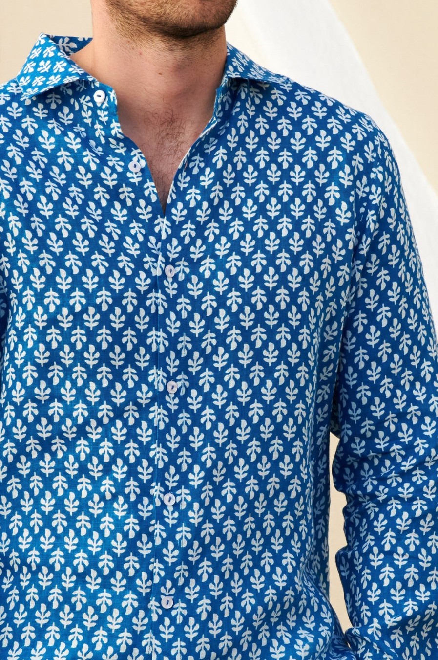 Men Aspiga Shirts | Men'S Printed Linen Shirt