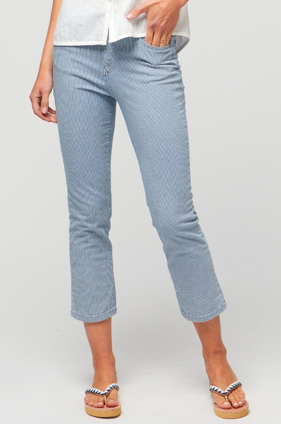 Womenm Aspiga Trousers | Cropped Striped Jeans