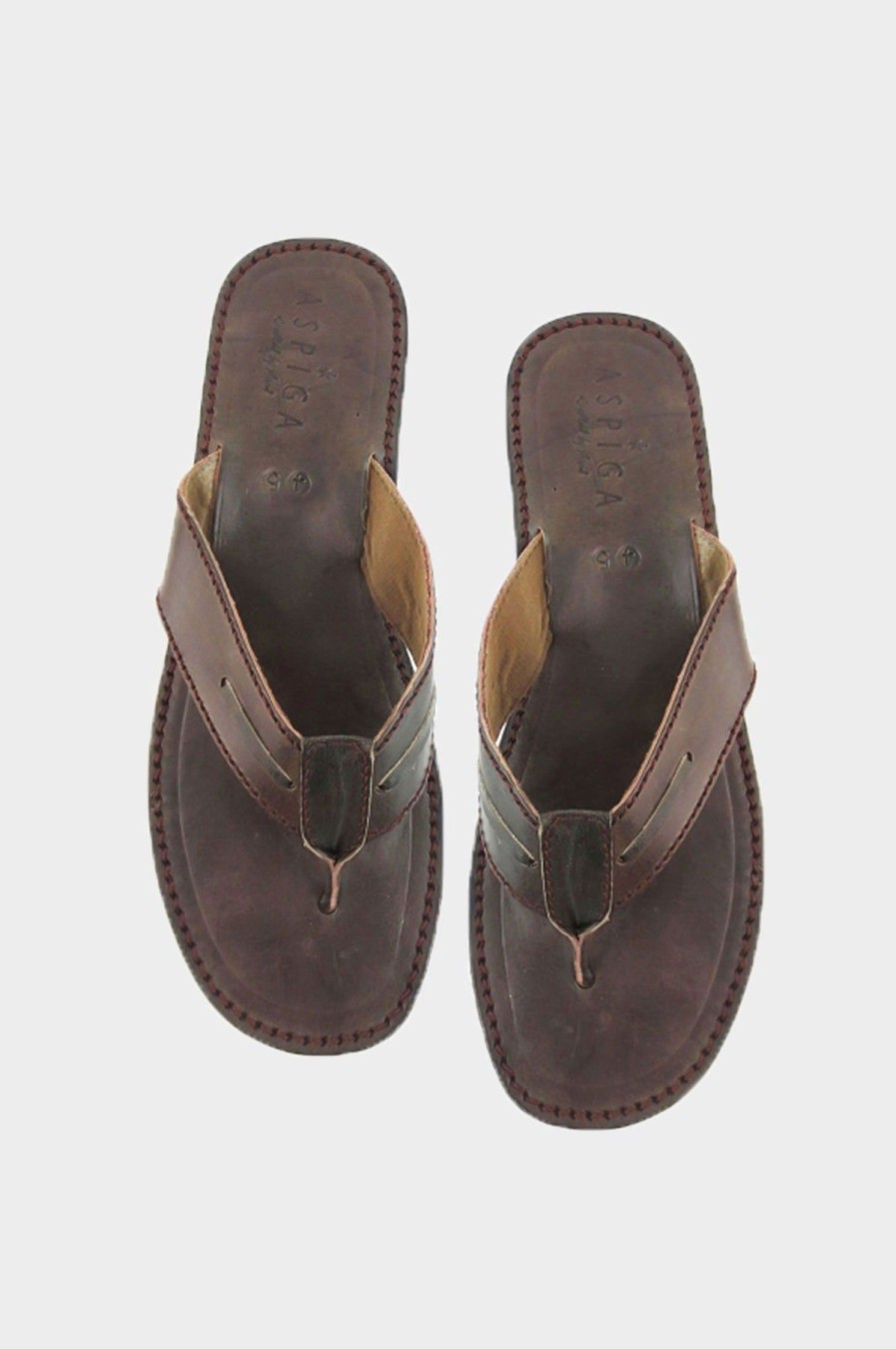 Men Aspiga Footwear | Men'S Leather Flip Flop