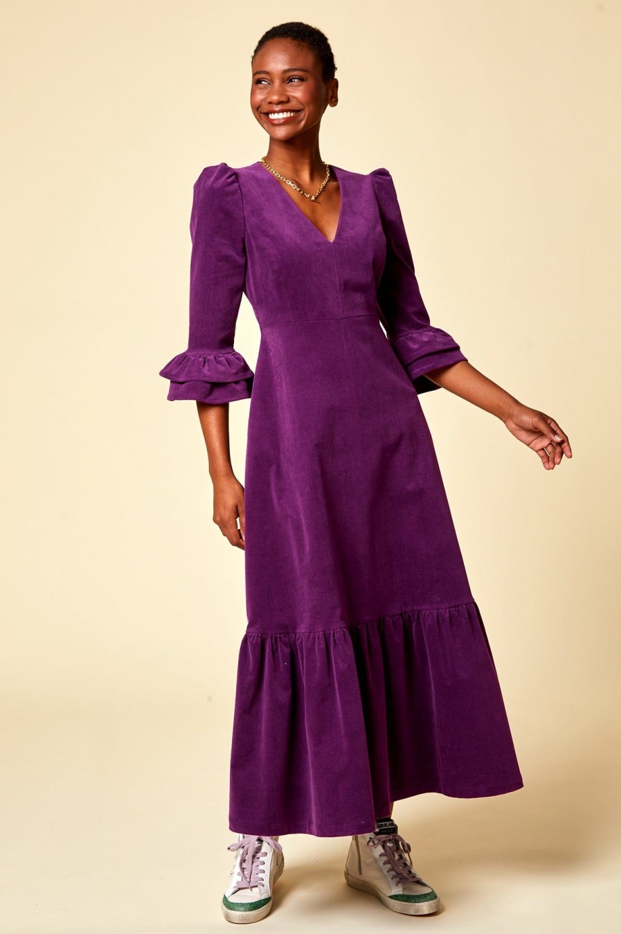 Womenm Aspiga Dresses | Victoria V-Neck Corduroy Dress