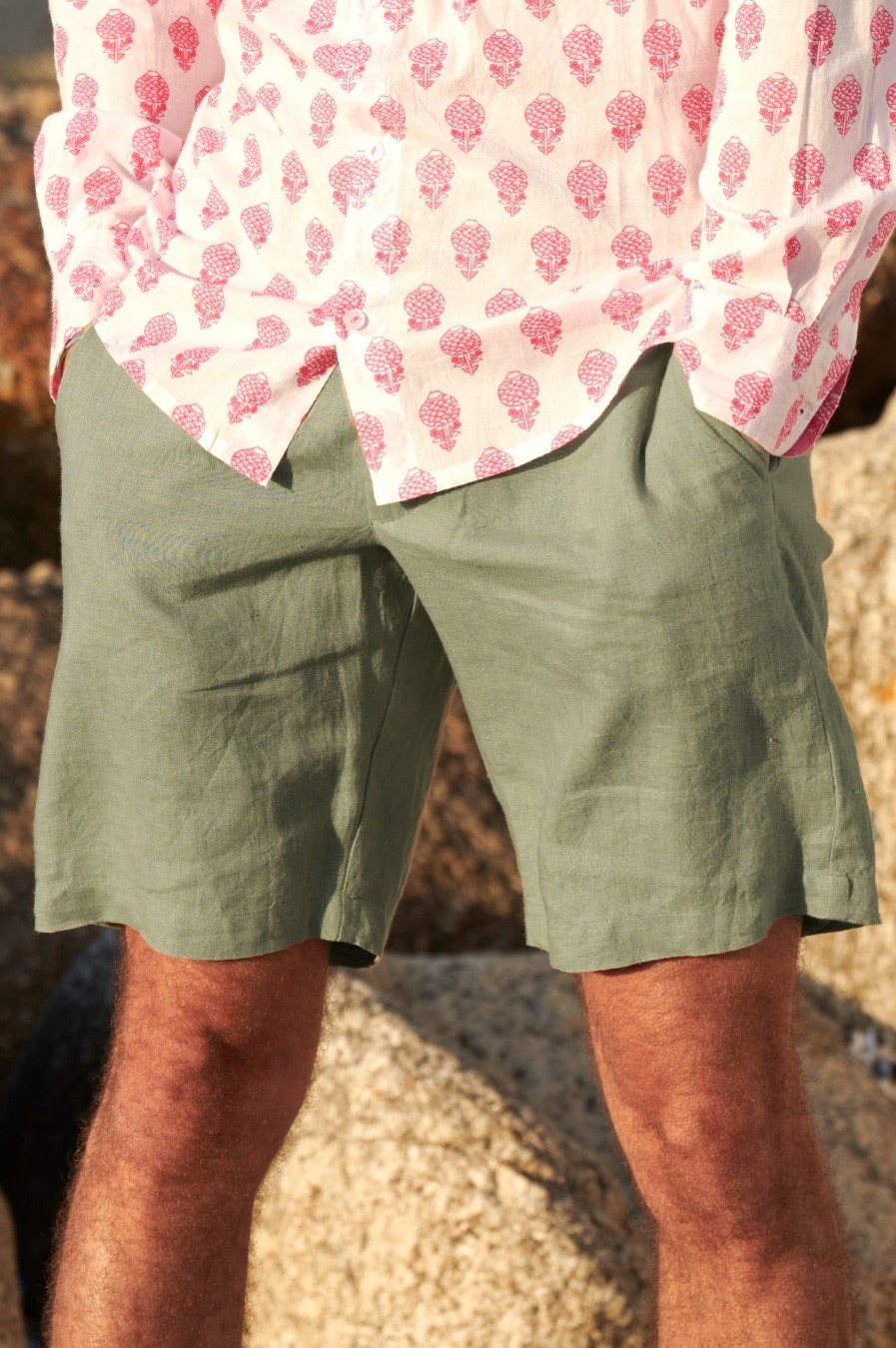 Men Aspiga Shorts | Men'S Premium Linen Shorts