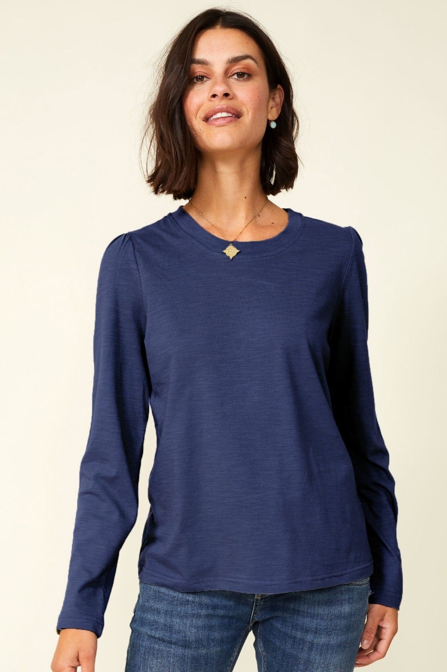 Womenm Aspiga Tops | Long Sleeve Puff Shoulder T-Shirt