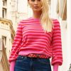 Womenm Aspiga Knitwear | Striped Crew Neck Merino Jumper