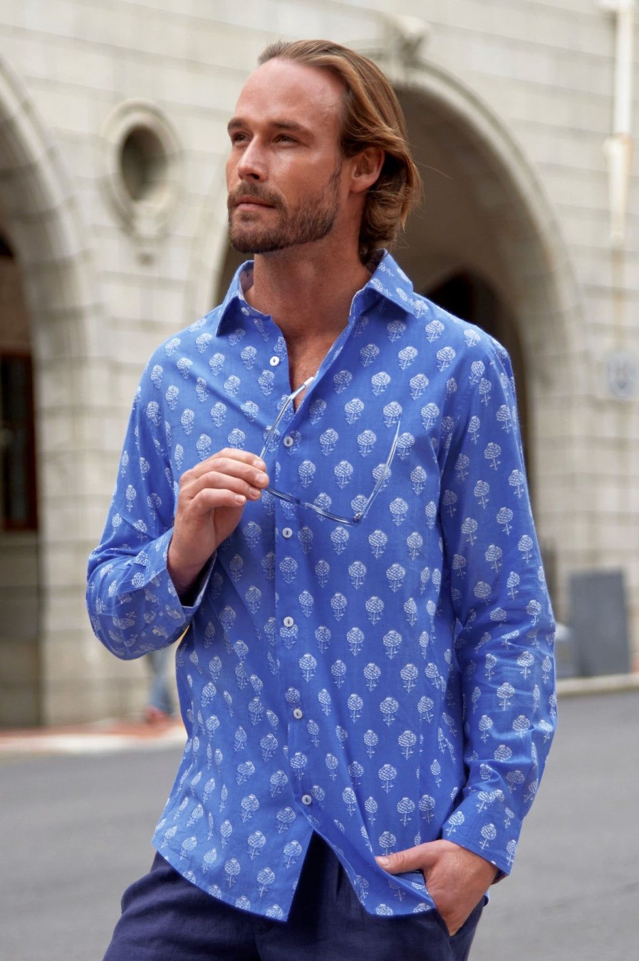 Men Aspiga Shirts | Men'S Printed Cotton Shirt